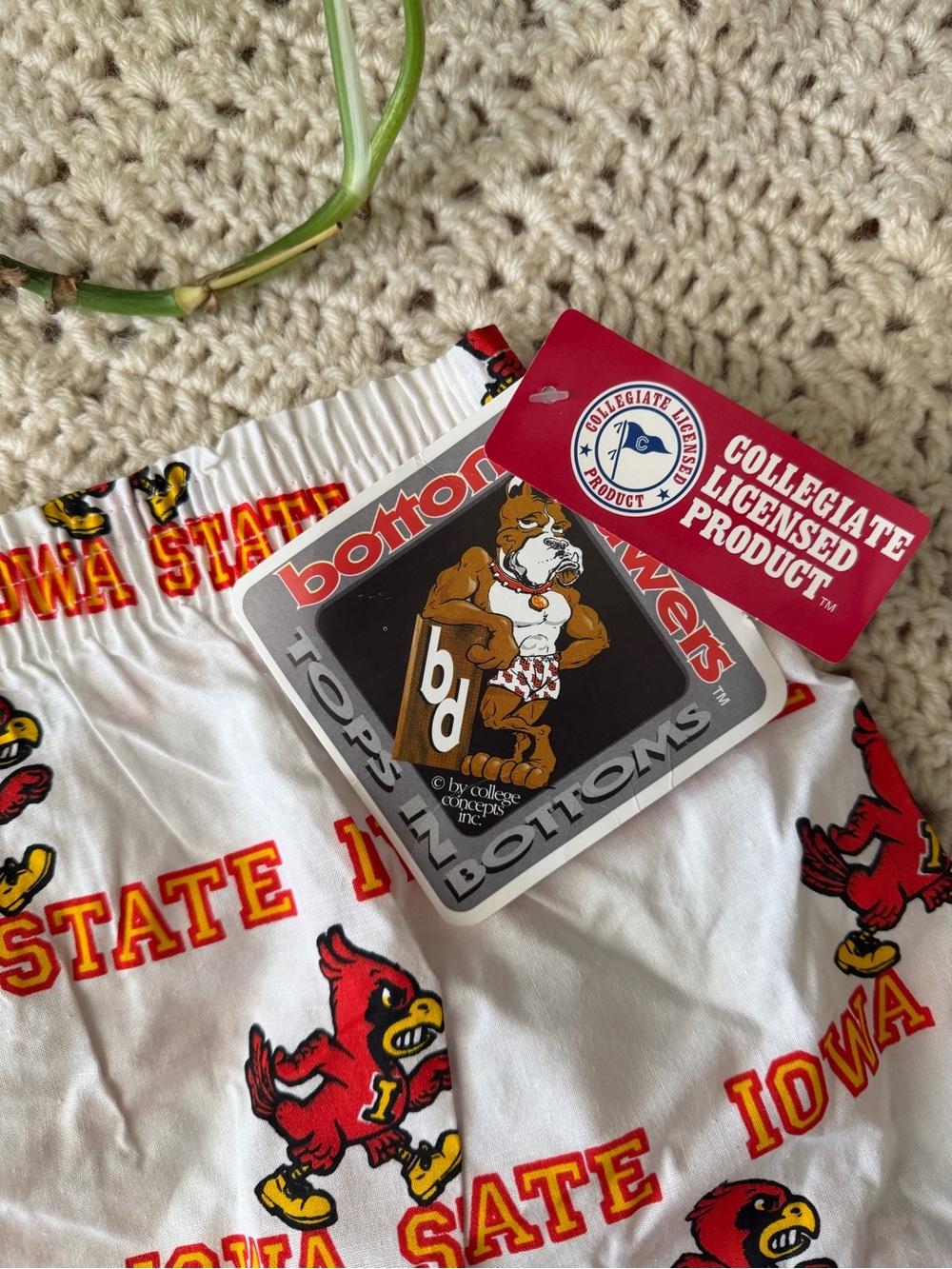 Vintage 90s Iowa State Cyclones Logo Boxer Shorts NEVER WORN - Picture 4 of 7